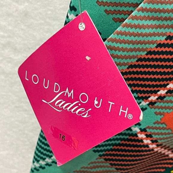 Loudmouth Golf Skort Skirt Pebble Peach Plaid Size 16 - Picture 4 of 11